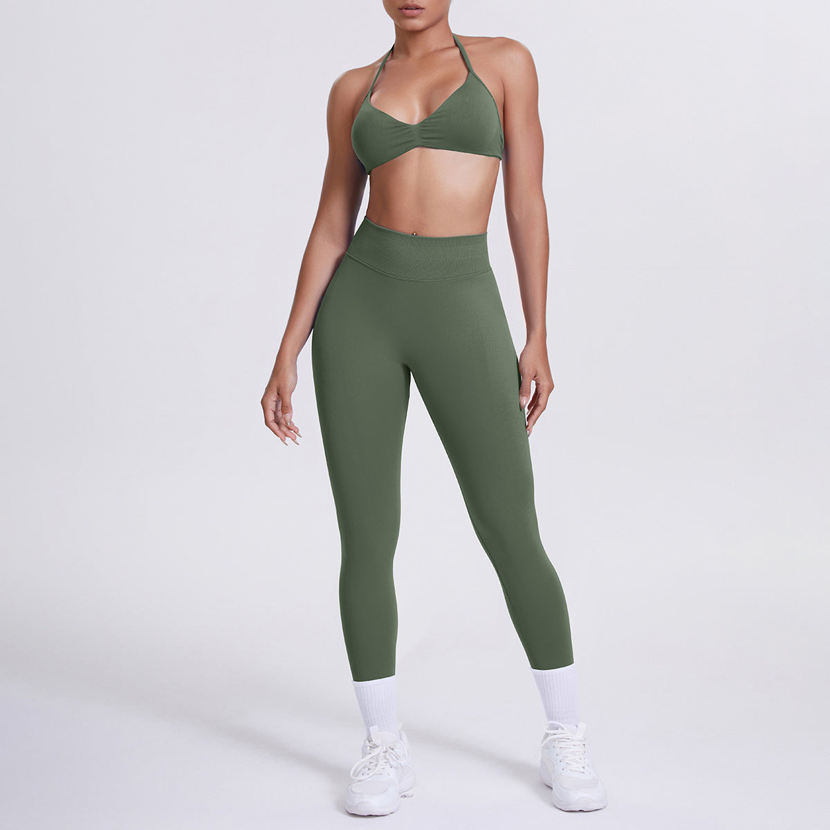 Averi V-Neck Backless Set