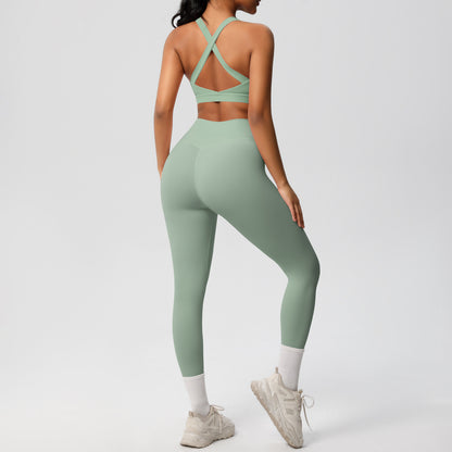 High Support Pilates Bra and Yoga Pants Set