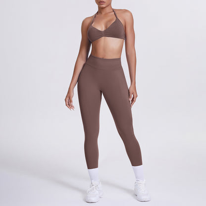 Averi V-Neck Backless Set