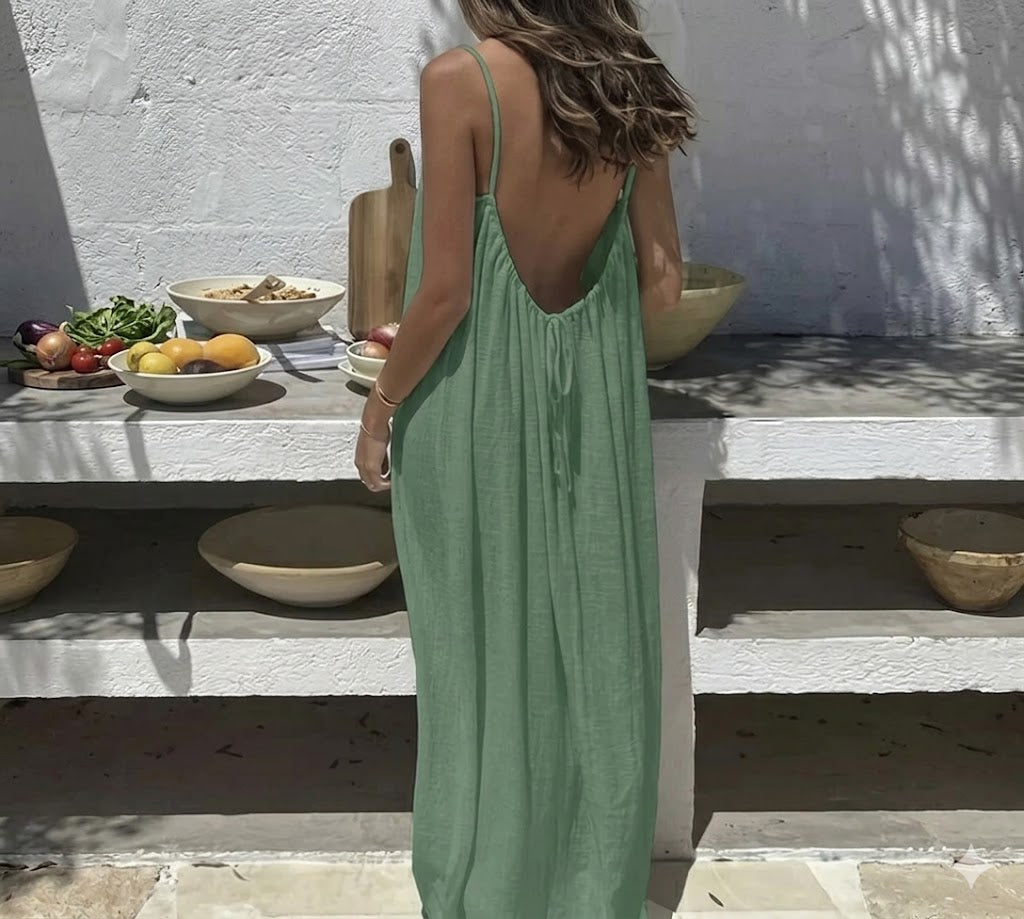 Solvlyn Backless Breeze Maxi Dress