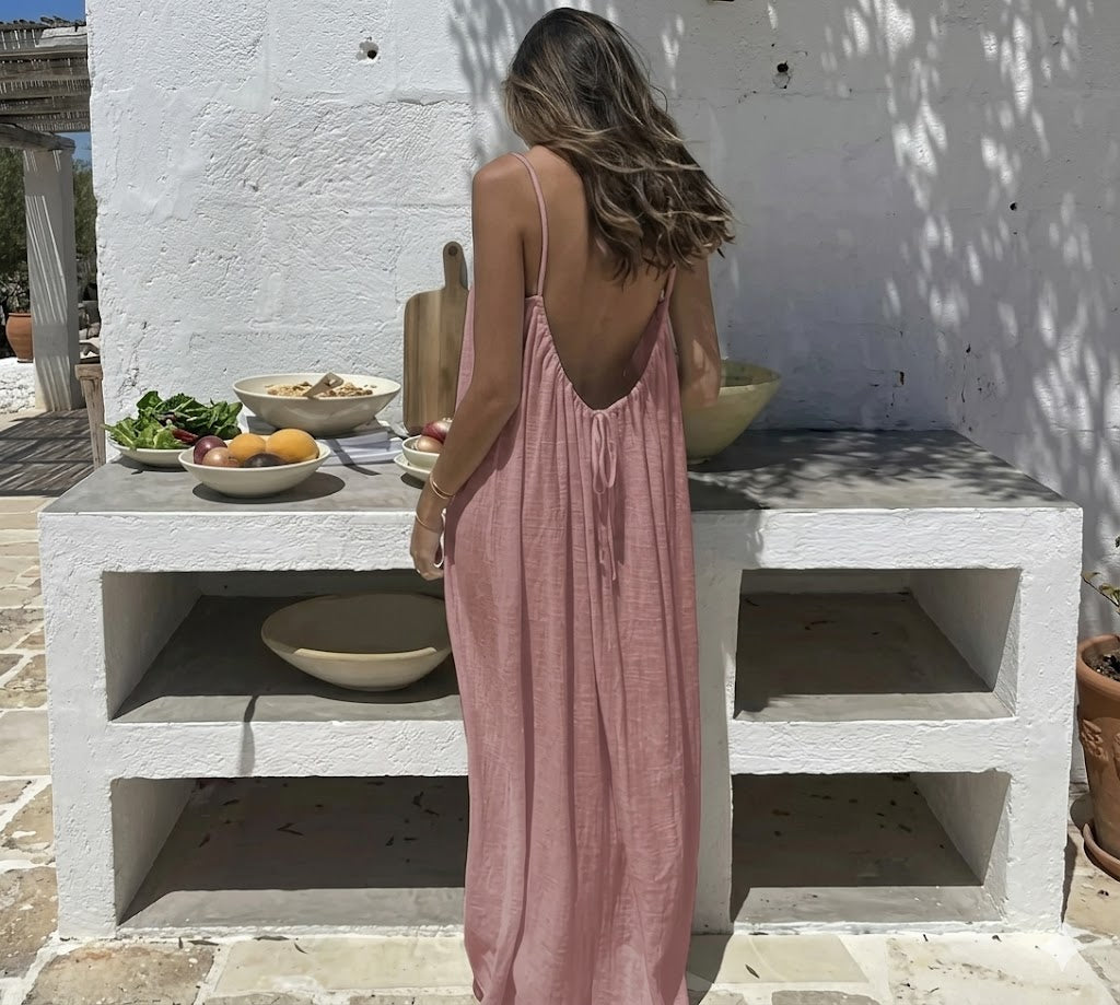 Solvlyn Backless Breeze Maxi Dress
