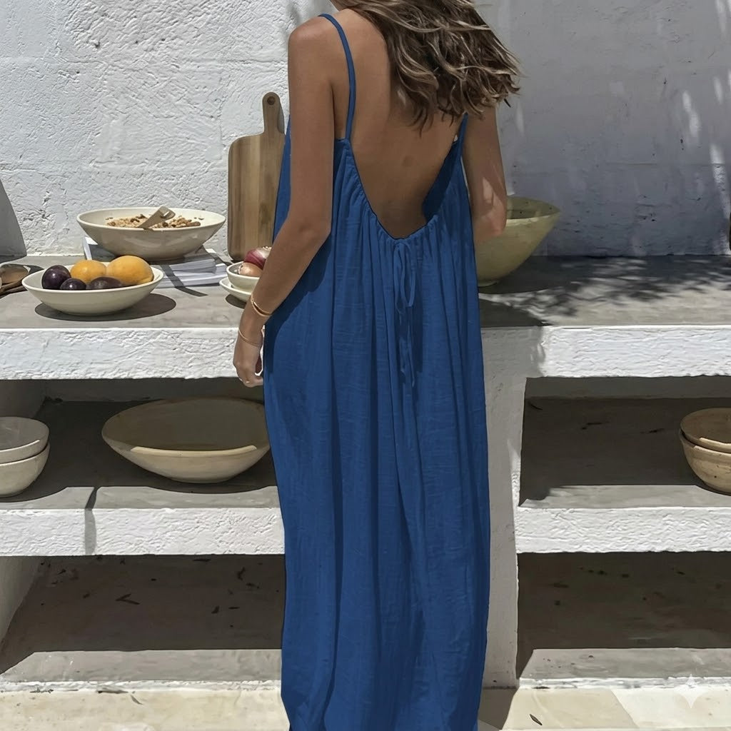 Solvlyn Backless Breeze Maxi Dress